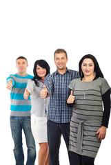 Obraz premium Successful friends give thumbs up