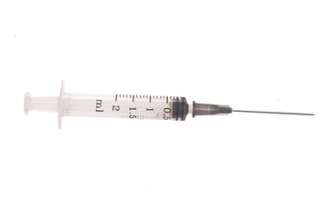 hypodermic syringe isolated