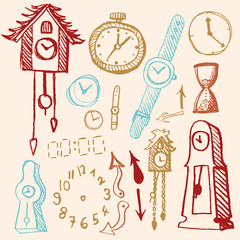 doodle set - time