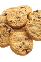 Butter biscuit cookies with oatflakes and cranberries
