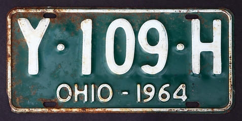 Autokennzeichen USA Ohio 1964