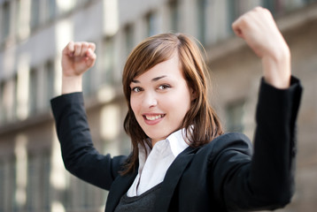 k&auml;mpferische Gesch&auml;ftsfrau