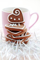 cup of coffee with cookies