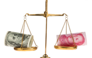 China Geld Yuan und Dollar