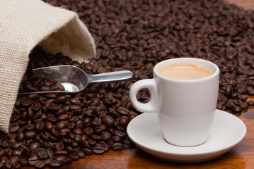 Espresso and Coffee Beans