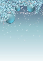 Winter card with christmas balls. vector illustration