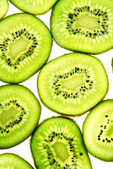 Sliced Kiwifruit isolated on white studio shot