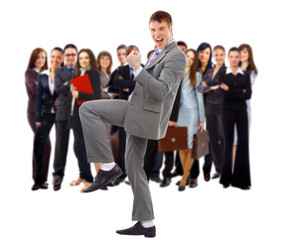 Obraz premium business man and his team