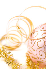 traditional pink christmas glass ball