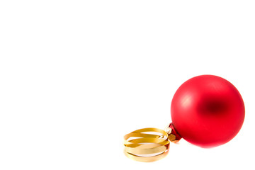 Christmas glass ball decoration on white background