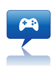 GAMING Speech Bubble Icon (video games play online web button)