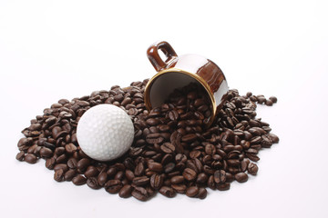 Dark roasted coffee beans