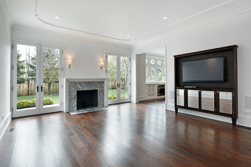 Family room in new construction home