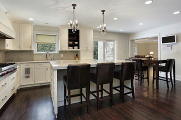 Kitchen with large center island