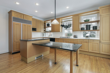Kitchen with marble island