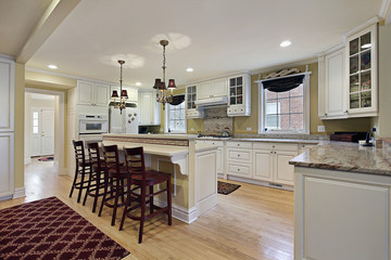 Kitchen with white cabinetry