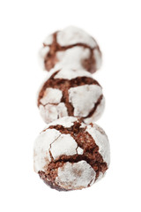 Three chocolate crinkles