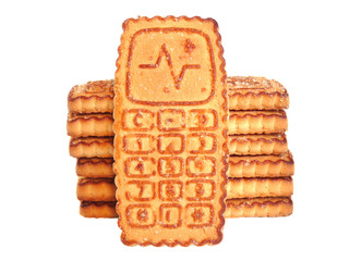 Cookies cell phone isolated on white
