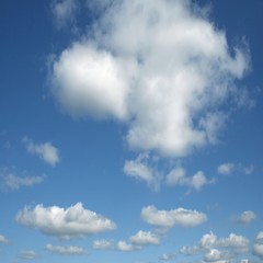 Fototapeta premium high resolution 3d blue sky background with white clouds