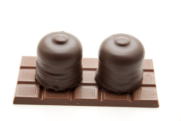 Mohrenkopf auf Tafel Schokolade