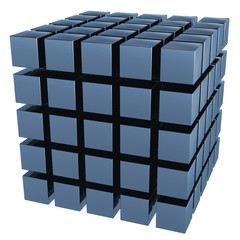 The three-dimensional image of a set of cubes