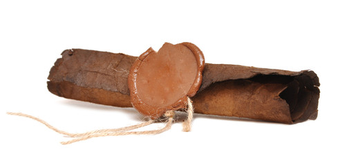 very old paper with a wax seal