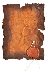 very old paper with a wax seal