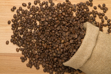 sack of coffee grains