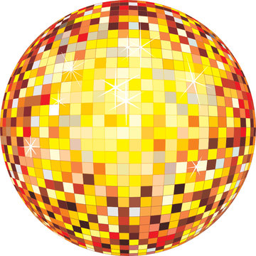 Shiny disco ball design. Vector