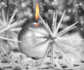 Silver Christmas candle