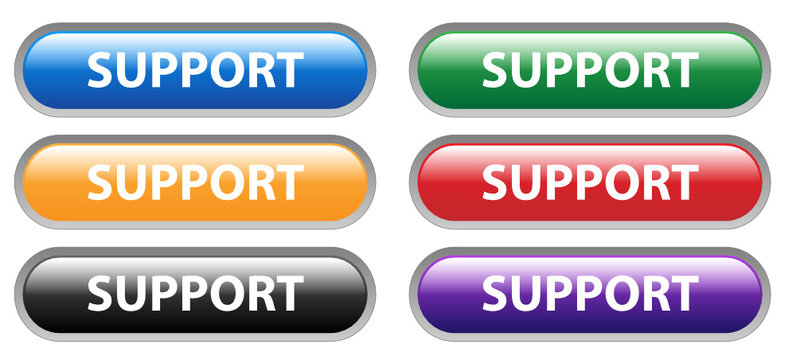 "SUPPORT" Buttons Set (customer service hotline help contact us)