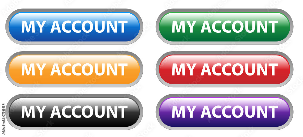 Poster my account web buttons set (open new user bank login profile id)