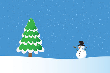 snowman whis winter background
