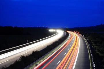 Acrylic prints Highway at night night traffic motion