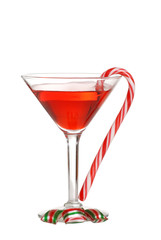 Christmas candies with a red martini