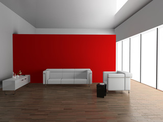sofa in the room 3D
