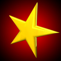 Goldener Stern vor rotem Hintergrund