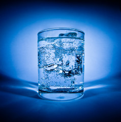 Glass of water with ice