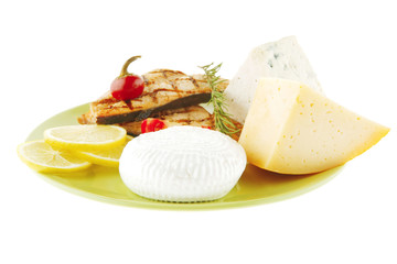 dry cheeses and salmon