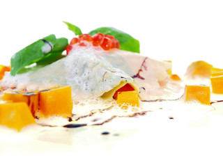 lasagna with salmon and caviar