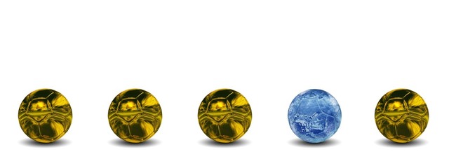 High resolution conceptual 3d soccer balls isolated on white