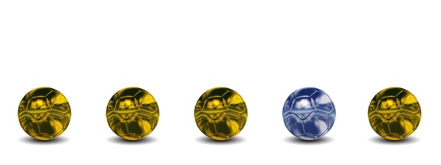 High resolution conceptual 3d soccer balls isolated