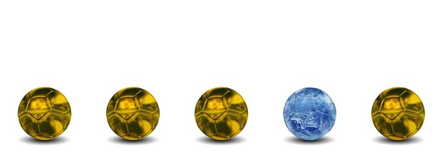 High resolution conceptual 3d soccer balls isolated