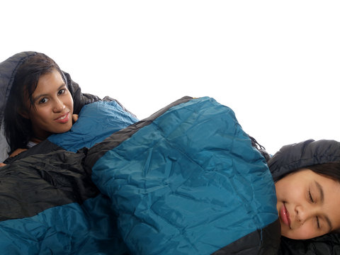 Girls In Camping Sleeping Bags