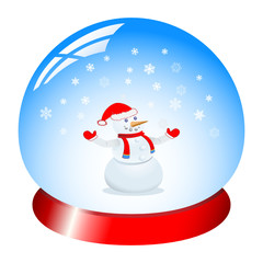 Schneekugel mit Schneemann