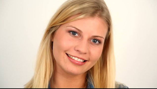 Smiling beautiful blond woman