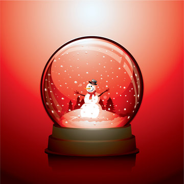 Christmas snowglobe with a snowman within