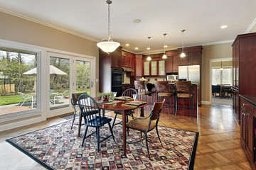 Kitchen with patio view