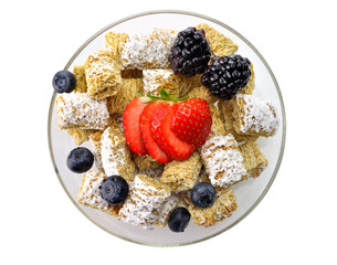 Shredded Wheat Cereal with fruits and berries