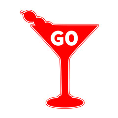 Red GO Martini Road Sign